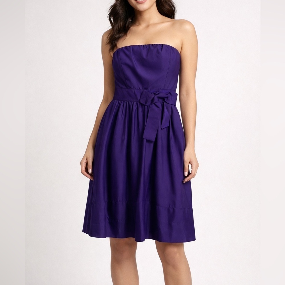 The Limited Vintage Strapless Bow Whimsical Purple Mini Dress Size 4 Girly Fairy